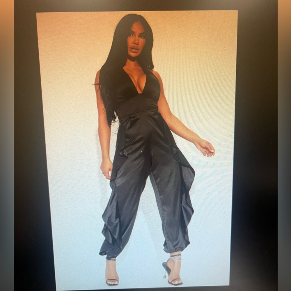 “emillie satin jumpsuit”
